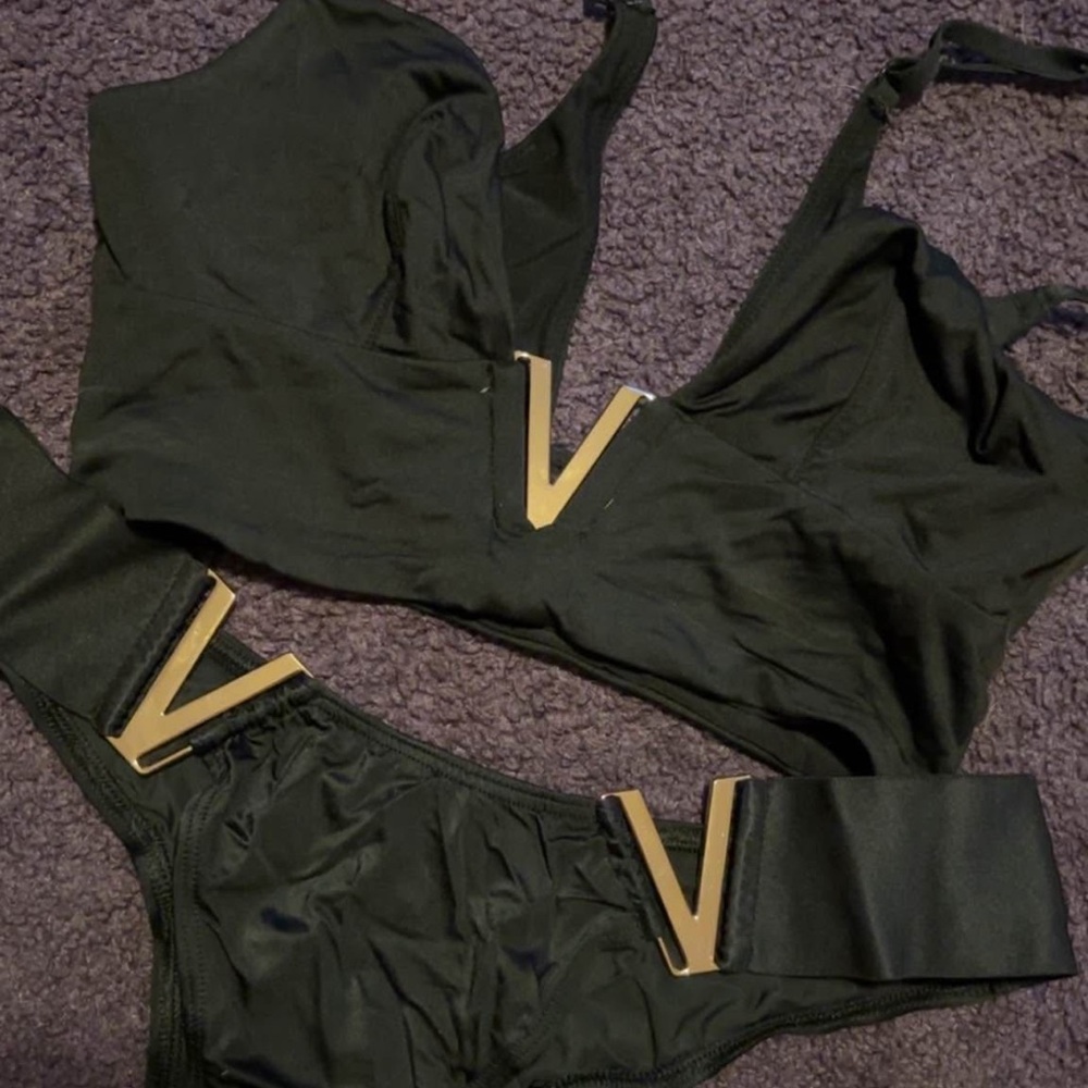 Black and Gold Bikini Set